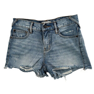 Free People Cut Off Denim Shorts Women's Size 24 Blue Distressed Frayed Hem